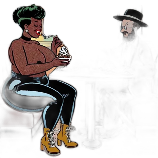 concept art, comic book art, cartoon, two transparent PNG cut-out