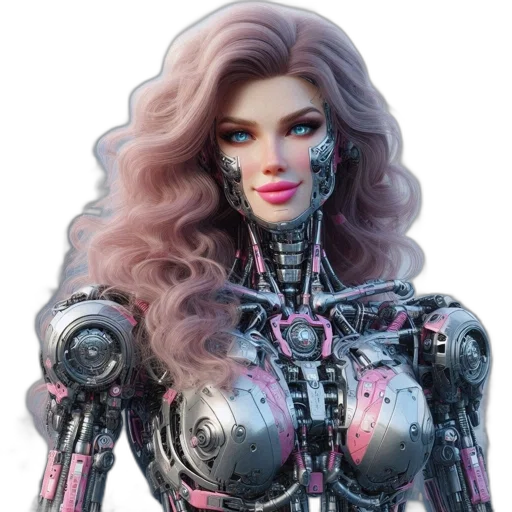 robot, cyberpunk, 3d render, concept art transparent PNG cut-out
