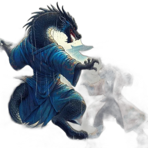 dragon, mask, creature, staff transparent PNG cut-out