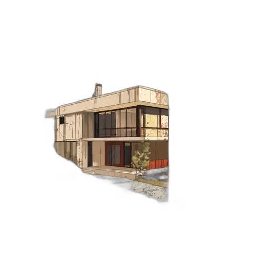 building, furniture, 3d render, concept art transparent PNG cut-out