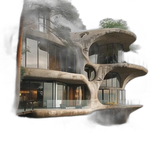building, concept art, 3d render, photorealistic transparent PNG cut-out