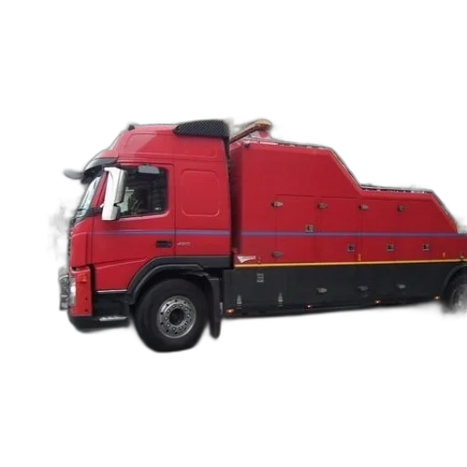 3d render, red, truck, parked transparent PNG cut-out