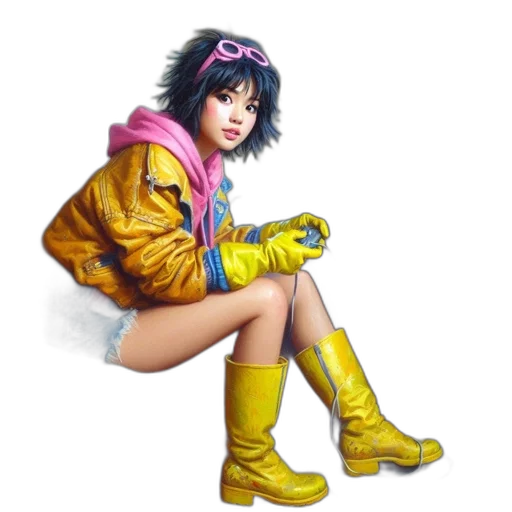 jacket, concept art, cyberpunk, comic book art transparent PNG cut-out