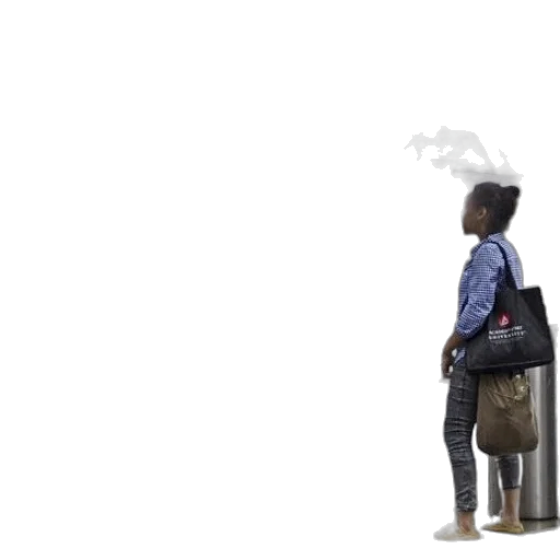 staff, umbrella, jacket, robot transparent PNG cut-out