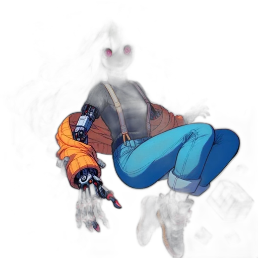 jacket, mask, robot, weapon transparent PNG cut-out