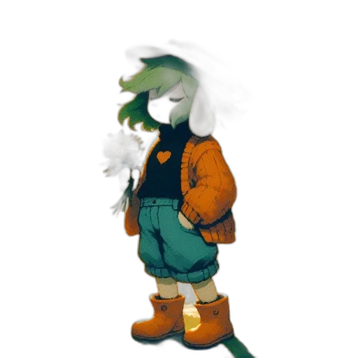 jacket, mask, staff, creature transparent PNG cut-out