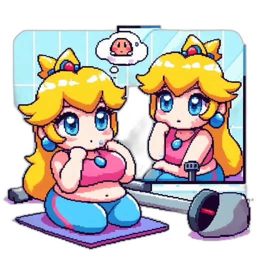pixel art, concept art, vaporwave, cartoon transparent PNG cut-out