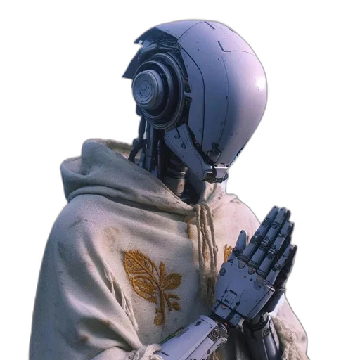 jacket, robot, mask, weapon transparent PNG cut-out
