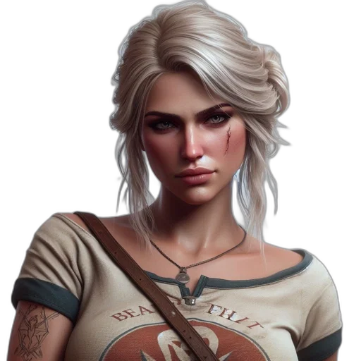 face, dress, jewelry, staff transparent PNG cut-out