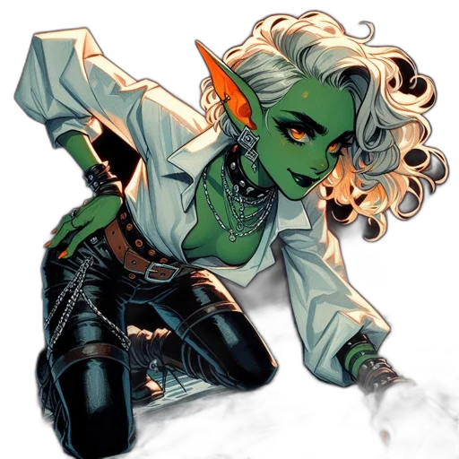 comic book art, concept art, fantasy art, green transparent PNG cut-out