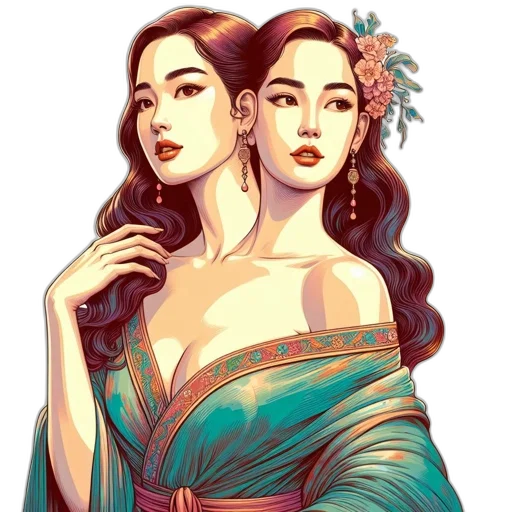 dress, jewelry, fantasy art, concept art transparent PNG cut-out