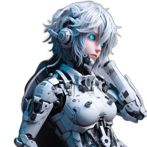 robot, weapon, face, concept art transparent PNG cut-out