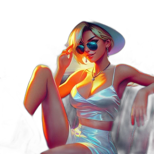 dress, concept art, comic book art, cyberpunk transparent PNG cut-out