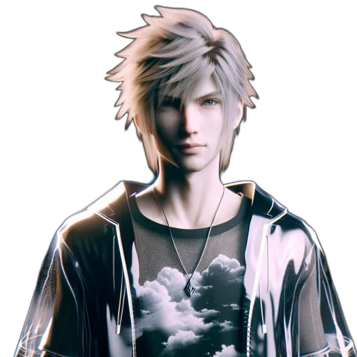 jacket, face, concept art, 3d render transparent PNG cut-out