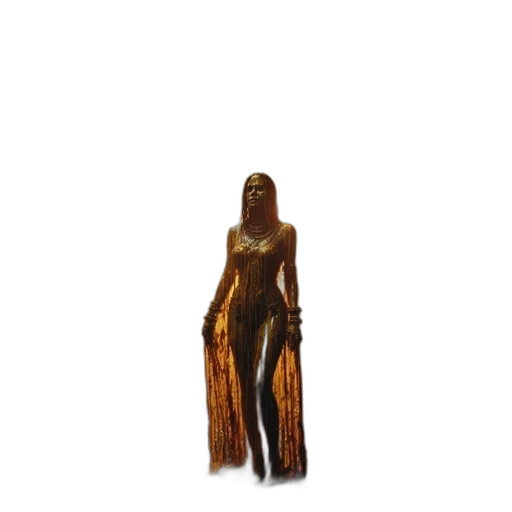 dress, jewelry, staff, creature transparent PNG cut-out