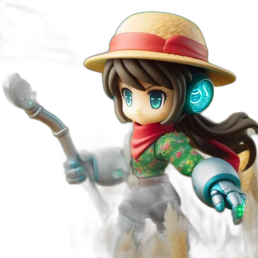 hat, staff, concept art, 3d render transparent PNG cut-out