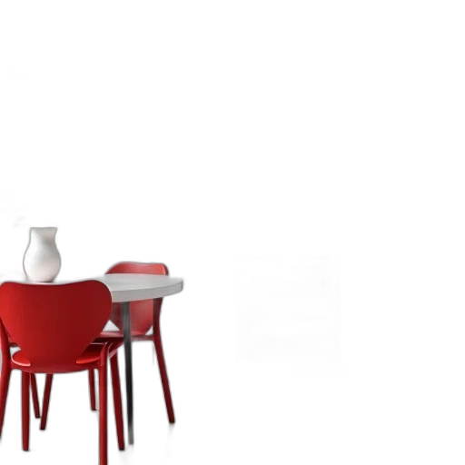 furniture, 3d render, concept art, red transparent PNG cut-out