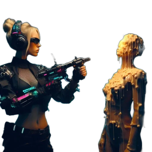robot, weapon, cyberpunk, concept art transparent PNG cut-out