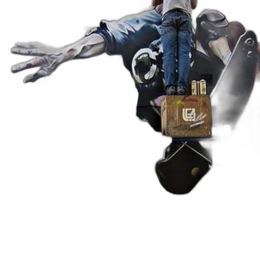 robot, jacket, mask, weapon transparent PNG cut-out