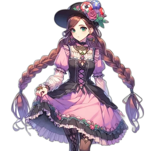 dress, hat, staff, crown transparent PNG cut-out