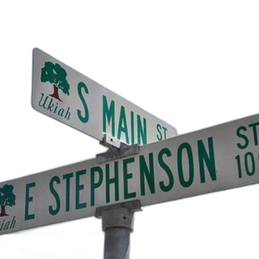 3d render, city street, street, signs transparent PNG cut-out