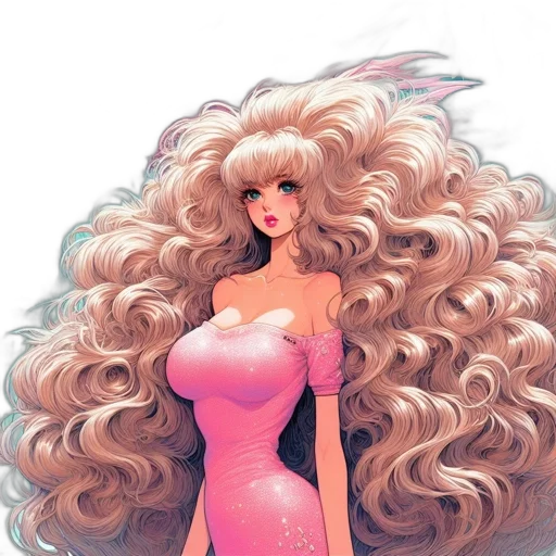 hair, dress, fantasy art, comic book art transparent PNG cut-out