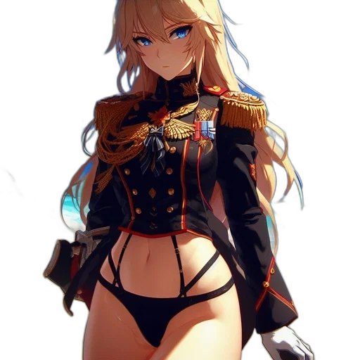 jacket, dress, crown, weapon transparent PNG cut-out