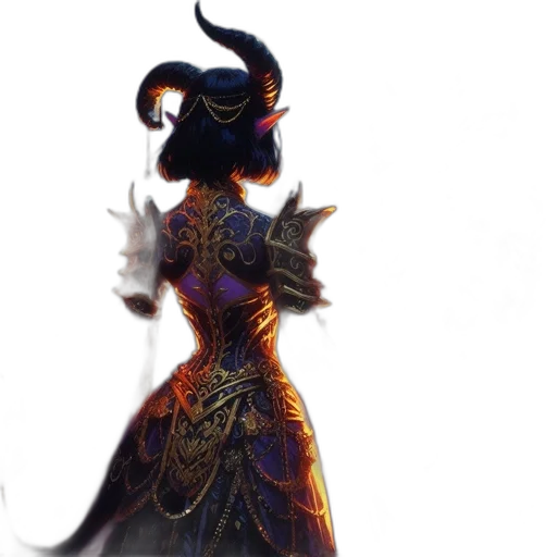 dress, crown, dragon, staff transparent PNG cut-out