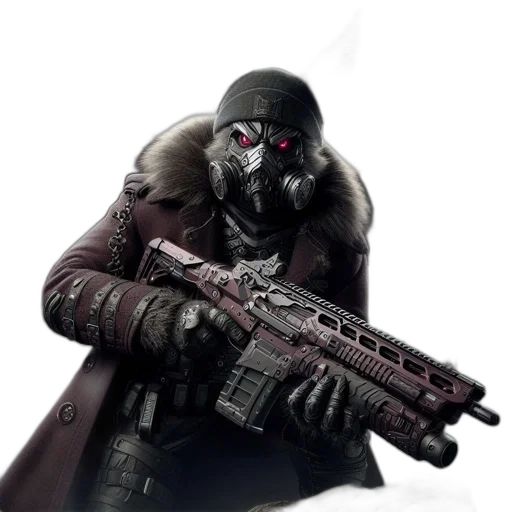 mask, weapon, concept art, cyberpunk transparent PNG cut-out