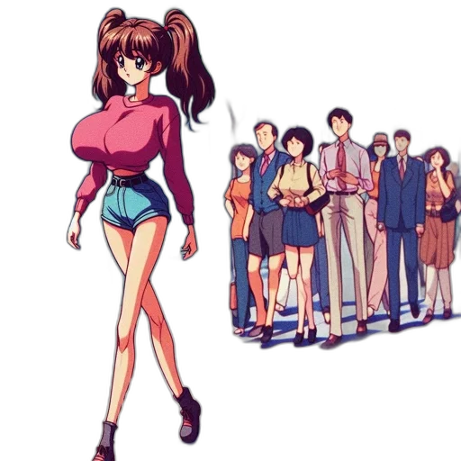 dress, staff, jacket, anime transparent PNG cut-out