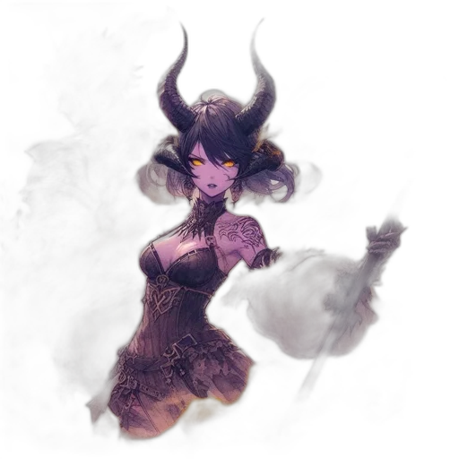dress, dragon, mask, staff transparent PNG cut-out