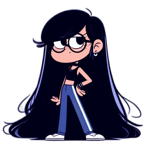 hair, dress, creature, staff transparent PNG cut-out