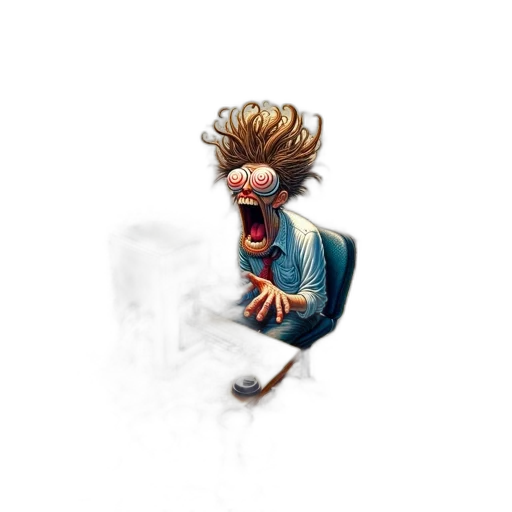 jacket, creature, face, staff transparent PNG cut-out