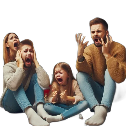 photorealistic, concept art, 3d render, family transparent PNG cut-out