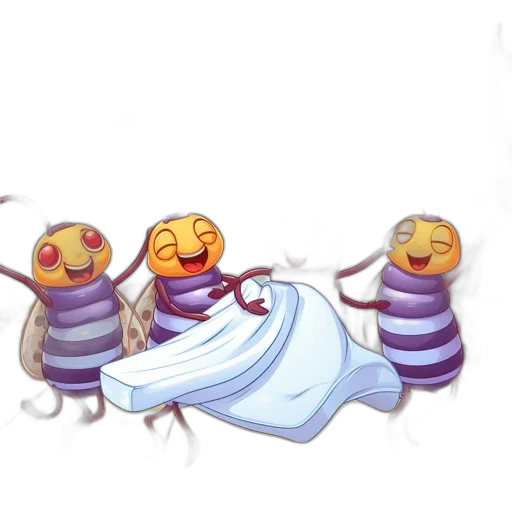 concept art, pixel art, fog, four transparent PNG cut-out