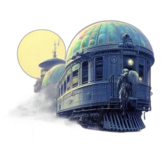 robot, building, concept art, watercolor transparent PNG cut-out