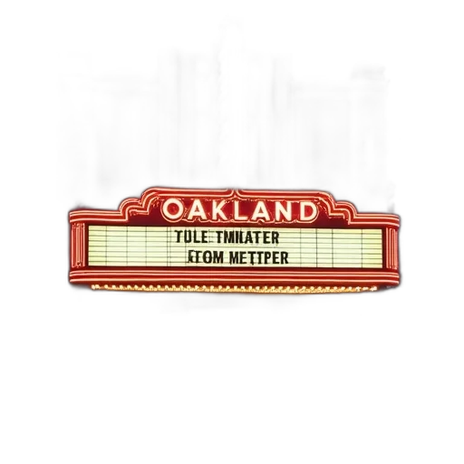 oakland, theater, sign, canvas transparent PNG cut-out