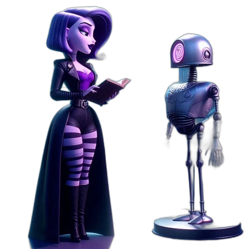 robot, concept art, 3d render, cyberpunk transparent PNG cut-out