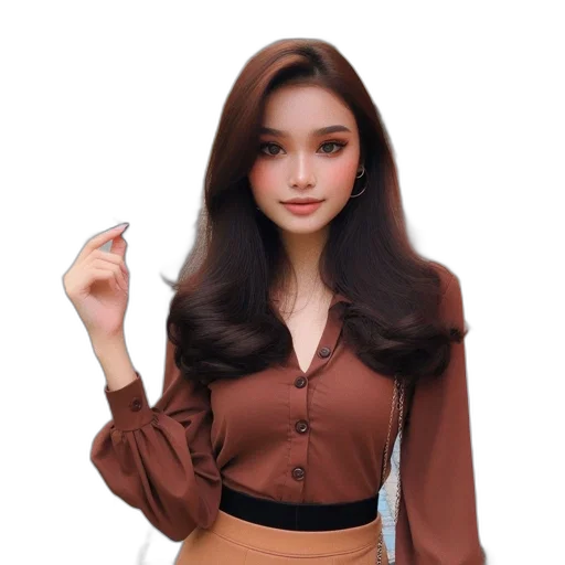 jacket, hair, dress, photorealistic transparent PNG cut-out