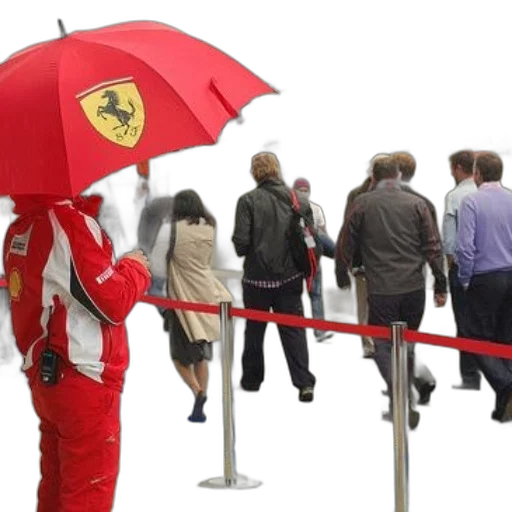 umbrella, person, red, ferrari transparent PNG cut-out