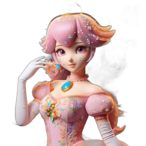 dress, robot, crown, 3d render transparent PNG cut-out