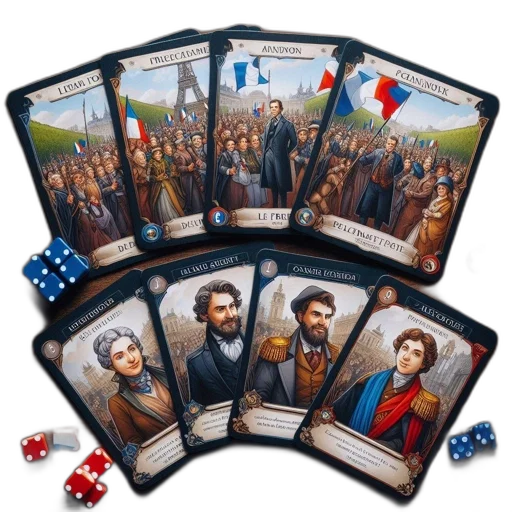 collection, cards, dice, represents transparent PNG cut-out
