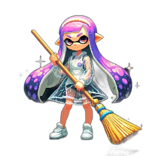 weapon, staff, dress, vaporwave transparent PNG cut-out