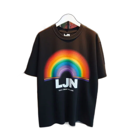 black, t-shirt, rainbow, design transparent PNG cut-out