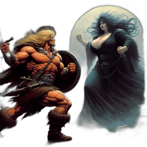 comic book art, concept art, fantasy art, muscular transparent PNG cut-out