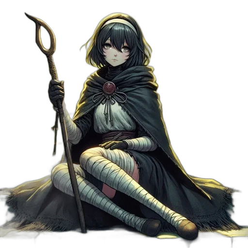 staff, sword, weapon, dress transparent PNG cut-out