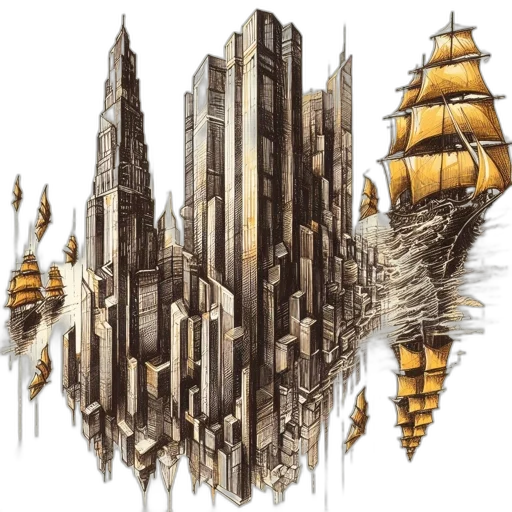 dragon, building, concept art, fantasy art transparent PNG cut-out