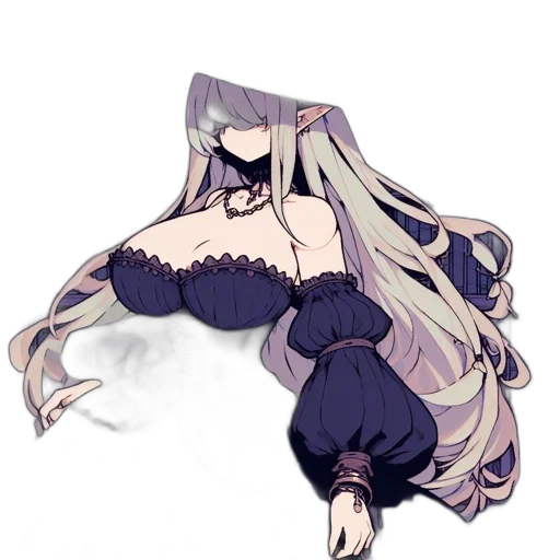 dress, creature, mask, hair transparent PNG cut-out