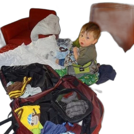 jacket, child, sits, bed transparent PNG cut-out