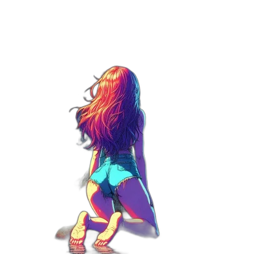 dress, creature, hair, jacket transparent PNG cut-out
